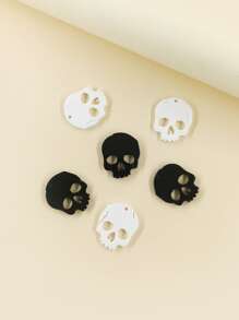 6pcs Skull DIY Pendant - Black and White - View 2