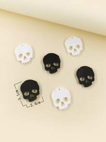 6pcs Skull DIY Pendant - Black and White - View 3