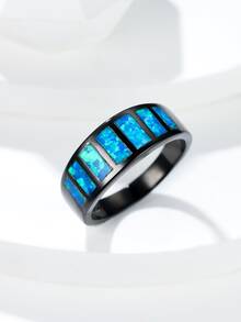 Rhinestone Decor Ring - Blue - View 3