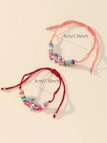 12入組/套卡通動物裝飾手環 - 彩色 - 查看 3