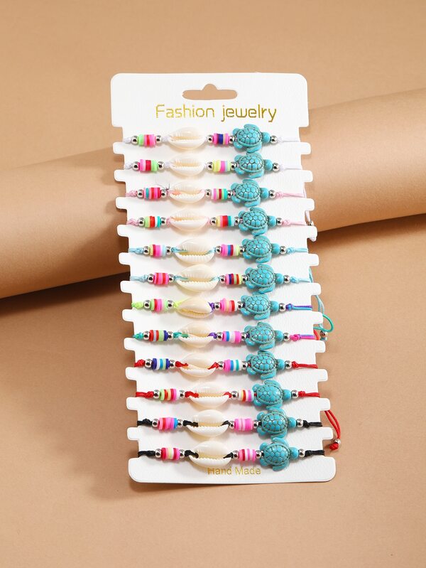 12pcs/set Shell Decor Bracelet