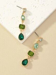 Rhinestone Water Drop Earrings - Multicolor - View 5