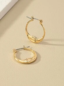 2入組太陽裝飾圓耳環 - 金黃色 - 查看 2