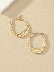 2入組太陽裝飾圓耳環 - 金黃色 - 查看 4