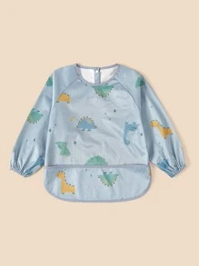 Bebé Babero con mangas con patrón de dinosaurio - Multicolor - Ver 1