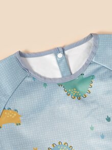 Bebé Babero con mangas con patrón de dinosaurio - Multicolor - Ver 4