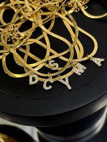 1 pieza Collar con diamante de imitación con diseño de letra - Multicolor - Ver 2