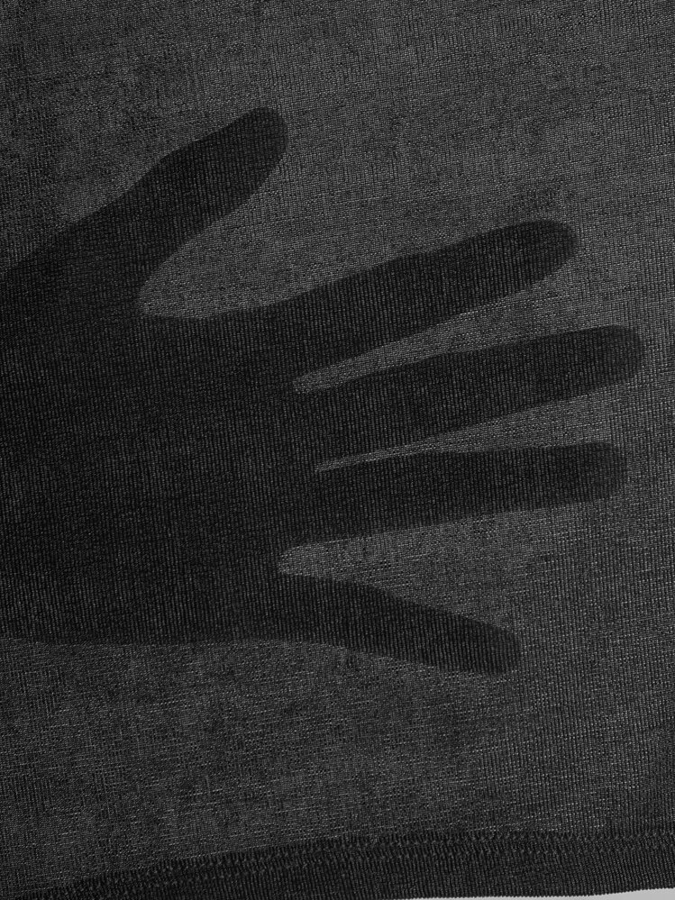 Seusyu Wide Waistband Striped Side Leggings - Black - View 5