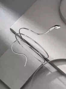 1pc Elegant Adjustable Silver Metal Snake Bangle Bracelet, Gift For Women (Reference Size, Purchase As Needed) - Silver - View 5