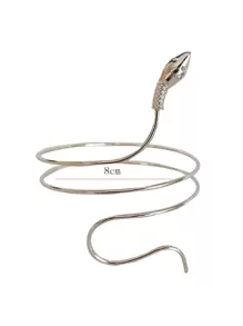 1pc Elegant Adjustable Silver Metal Snake Bangle Bracelet, Gift For Women (Reference Size, Purchase As Needed) - Silver - View 2