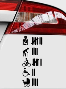 1 pieza Adhesivo para coche con dibujos animados logo - Negro - Ver 1