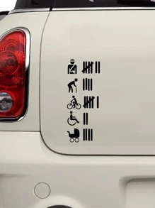 1 pieza Adhesivo para coche con dibujos animados logo - Negro - Ver 2