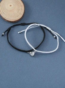 2 件情侣磁性心形吊饰手链情人节、妈妈、母亲、母亲节、礼物