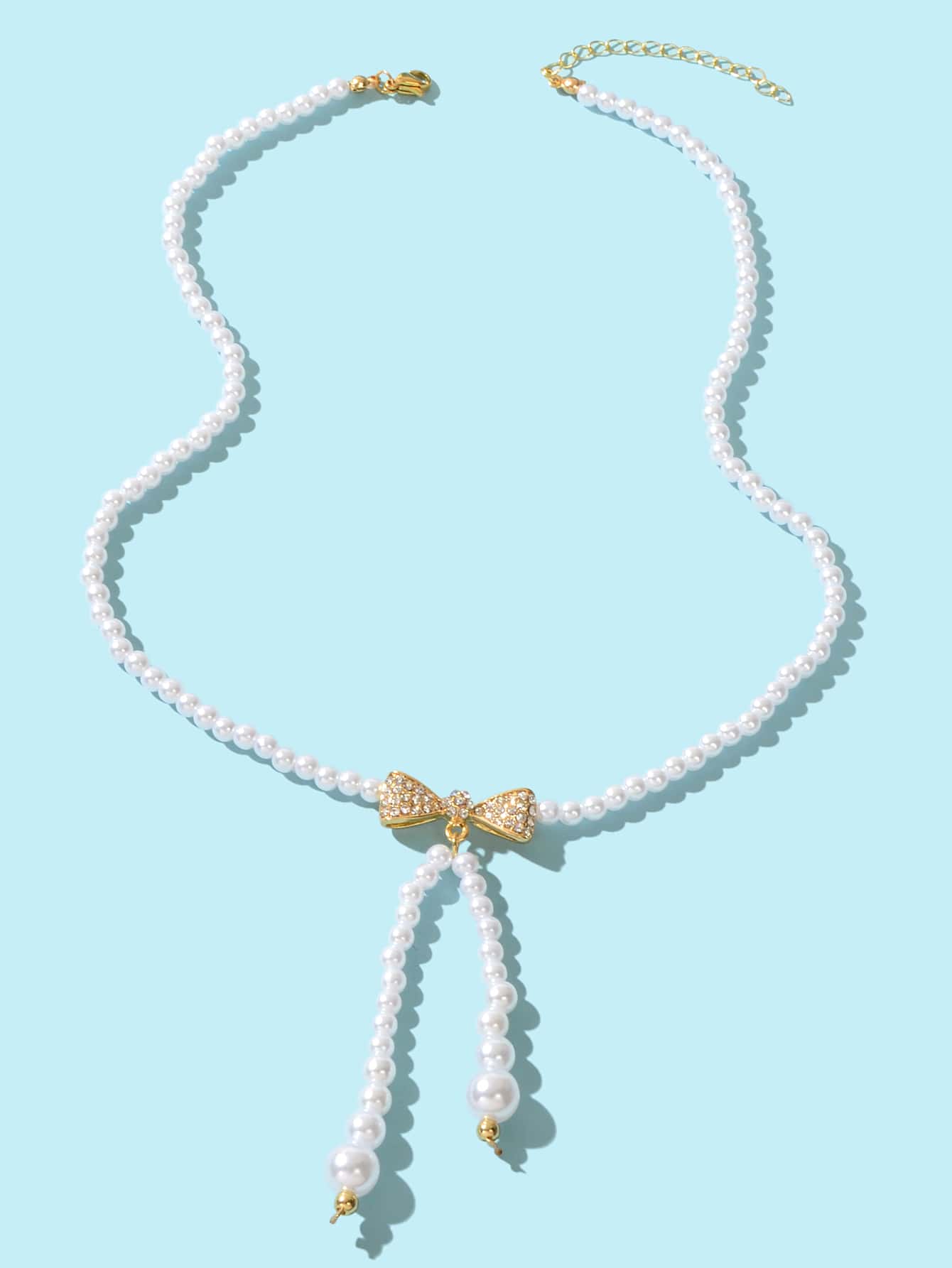 Vòng cổ đính cườm giả ngọc trai - trắng - Xem 2