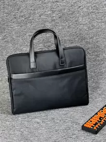 大容量黑色公事包,適合上班用,經典公事包,筆電公事包,辦公用品,商務休閒,通勤攜帶,男士配件,防盜文件袋,男士禮物,節日禮物,送給父親的禮物 - 黑色 - 查看 7