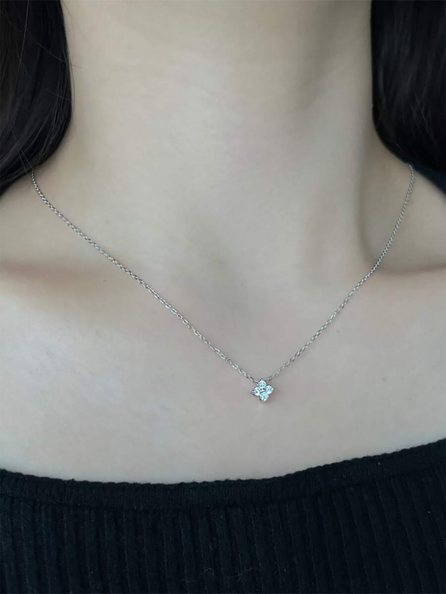 Shescity Cubic Zirconia Decor Necklace