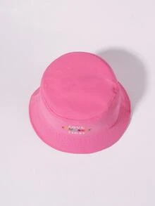 1入組女士字母圖案休閒漁夫帽 - 粉色 - 查看 2