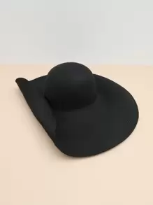 1pc Women Solid Wide Brim Boho Style Straw Hat Witch Valentine's Day