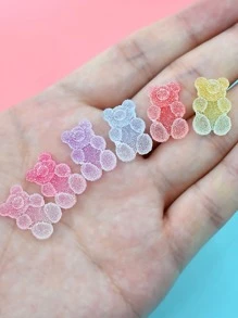 RINTOLER 1个可爱树脂水果熊DIY几何配件，30个/包，随机渐变色无熊 - 彩色 - 查看 3