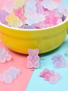 RINTOLER 1个可爱树脂水果熊DIY几何配件，30个/包，随机渐变色无熊 - 彩色 - 查看 2