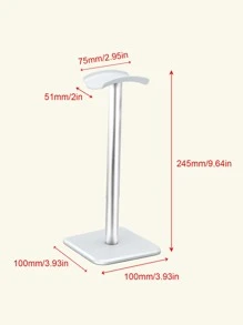 1pc Detachable Desktop Headset Storage Rack - White - View 3