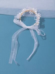 1 pièce Bracelet-Corsage Rose Romantique Fait Main, Bracelet De Demoiselle D'honneur Avec Fleur Violette, Perle Rose Poudré, Décoration Style Mori Vert, Accessoire De Mariage
