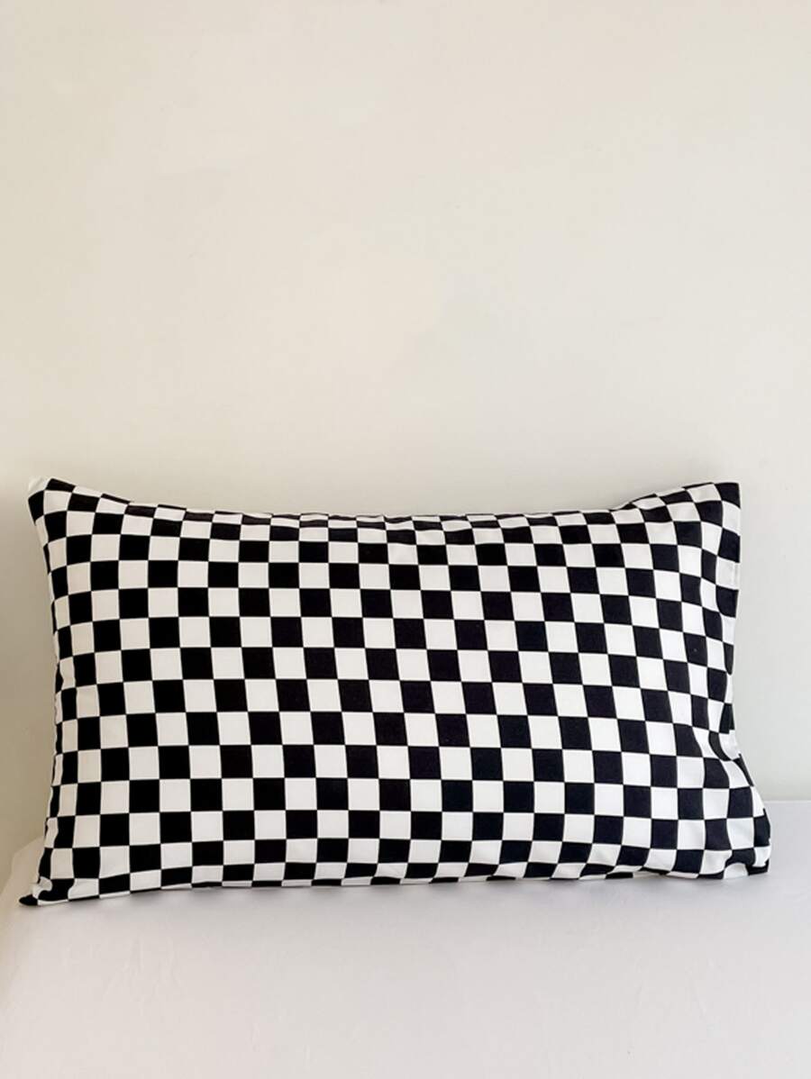 1入組滌綸枕頭時尚棋盤格圖案床枕套 - 彩色 - 查看 1