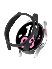 1pc Round Case Compatible With Galaxy Watch - Black - View 1