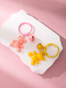 2pcs Women Bear & Bell Decor Cute Keychain For Daily Life - Multicolor - View 1