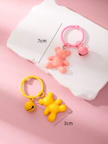 2pcs Women Bear & Bell Decor Cute Keychain For Daily Life - Multicolor - View 3