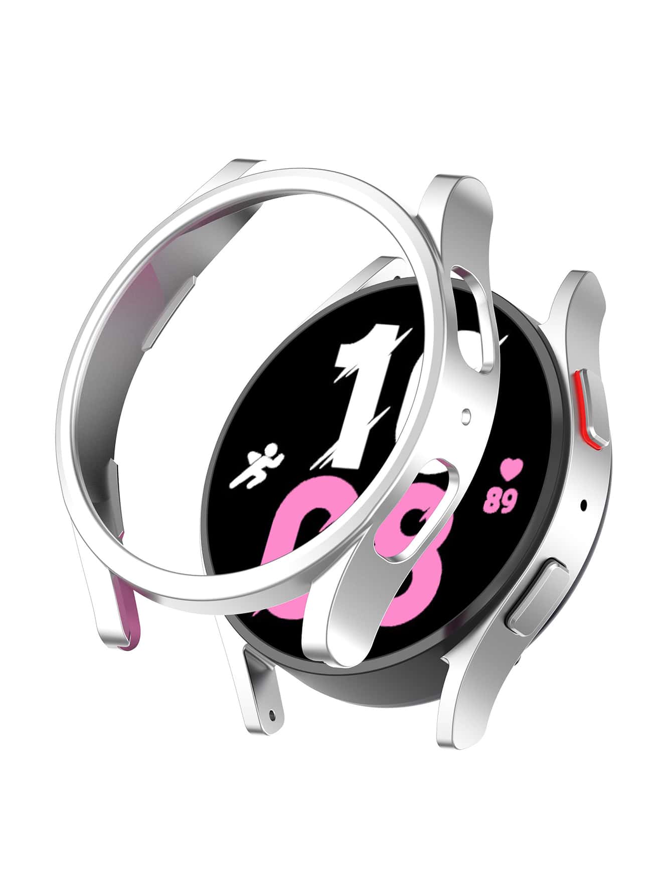 1入組圓形殼套適用於星系手錶 - 銀色 - 查看 1