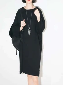 Metal Tassel Charm Necklace - Black - View 3