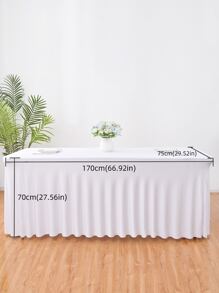 1 Khăn Trải Bàn Trắng, Tối Giản Polyester Trang Trí Vải Trải Bàn Cho Bàn Ăn - trắng - Xem 3