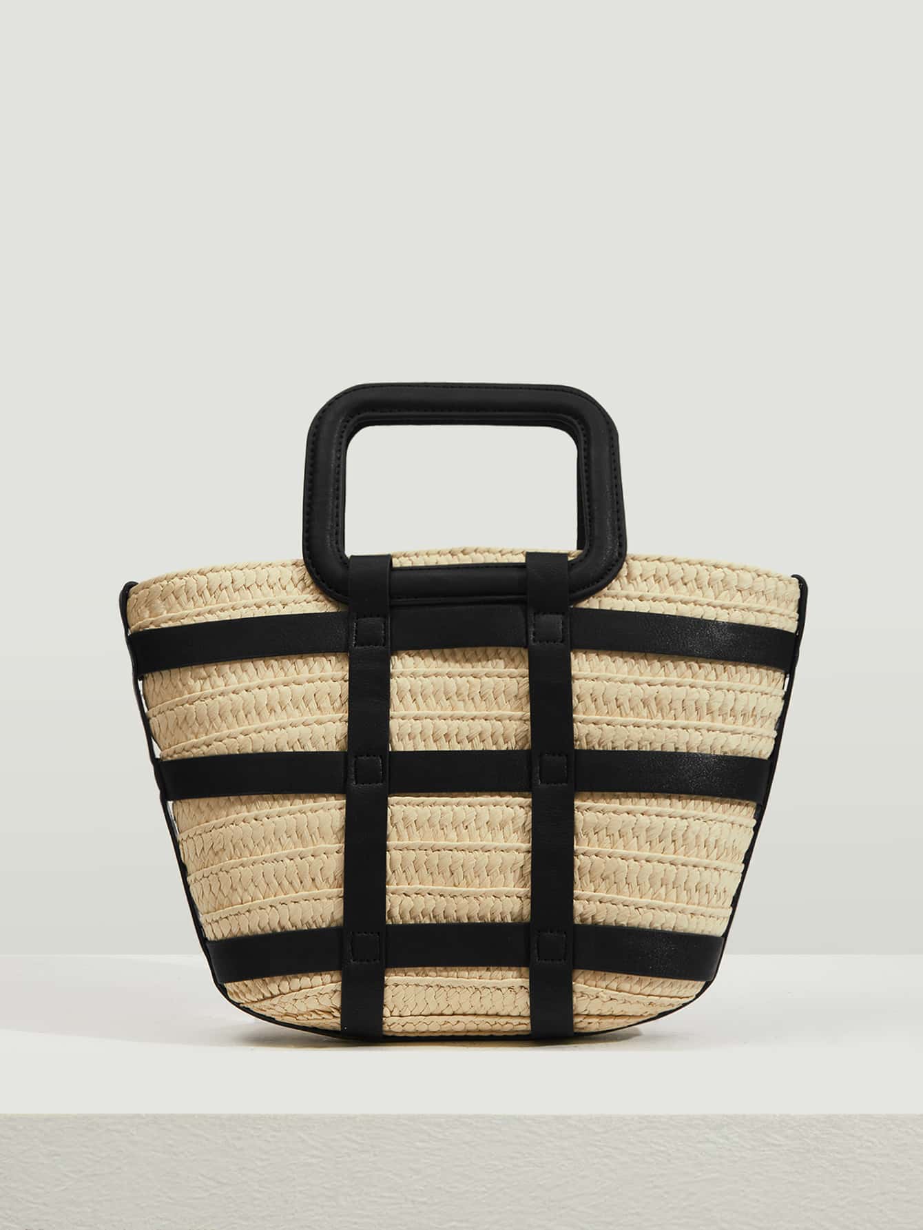 SHEIN VCAY 撞色草編包 - 彩色 - 查看 1