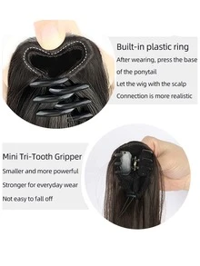 Claw Clip Medium Curly Ponytail Synthetic Hair Extension - Brown - View 6