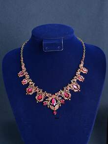 4入組女士水鑽王冠設計魅力四射新娘髮箍和首飾套裝適用於婚禮派對