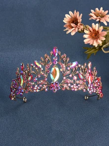 4入組女士水鑽王冠設計魅力四射新娘髮箍和首飾套裝適用於婚禮派對