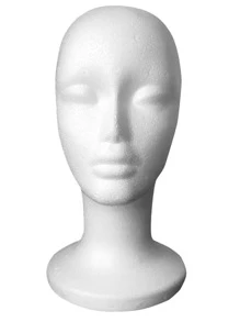 Peluca falso figura cabeza estante - Blanco - Ver 2