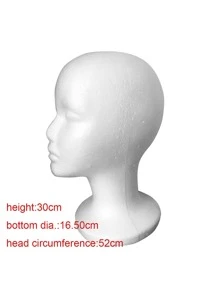 Peluca falso figura cabeza estante - Blanco - Ver 4