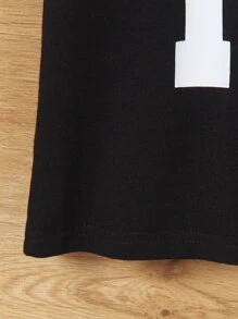 SHEIN Toddler Boys Letter Graphic Tee - Black - View 3