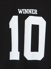 SHEIN Toddler Boys Letter Graphic Tee - Black - View 5