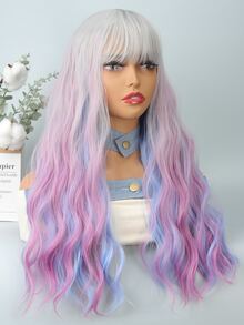 Peluca sintética largo rizado con tupe - Multicolor - Ver 4