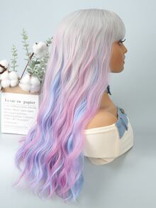 Peluca sintética largo rizado con tupe - Multicolor - Ver 5