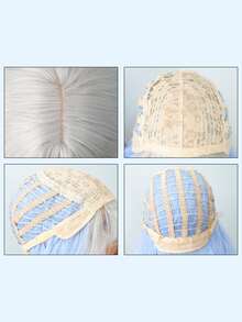 Peluca sintética largo rizado con tupe - Multicolor - Ver 6