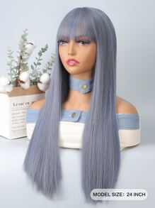 Peluca sintética largo recto con tupe - Multicolor - Ver 2