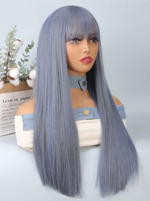 Peluca sintética largo recto con tupe - Multicolor - Ver 6