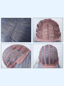 Peluca sintética largo recto con tupe - Multicolor - Ver 7