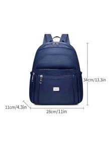 Waterproof,Lightweight Metal Decor Classic Backpack Minimalist Waterproof - Blue - View 7