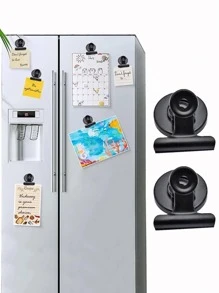 Cái/bộ Chống Nước Đa Năng Có Thể Tháo Rời Hợp Kim Nhôm Từ Tính Kẹp Tủ Lạnh, Clip Màu Đen Cổ Điển Cho Gia Đình - màu đen - Xem 1