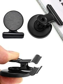 Cái/bộ Chống Nước Đa Năng Có Thể Tháo Rời Hợp Kim Nhôm Từ Tính Kẹp Tủ Lạnh, Clip Màu Đen Cổ Điển Cho Gia Đình - màu đen - Xem 2